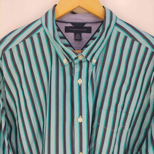 トミーヒルフィガー TOMMY HILFIGER コットン ボタンダウンストライプシャツ メンズ import:XL