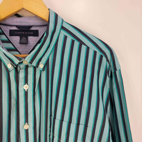 トミーヒルフィガー TOMMY HILFIGER コットン ボタンダウンストライプシャツ メンズ import:XL