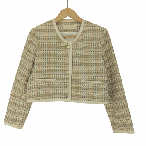 メゾンキツネ maison kitsune ツイード ノーカラージャケット レディース JPN:36
