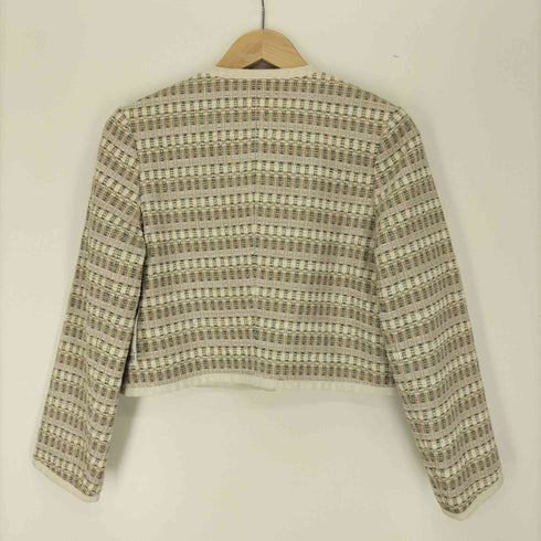 メゾンキツネ maison kitsune ツイード ノーカラージャケット レディース JPN:36