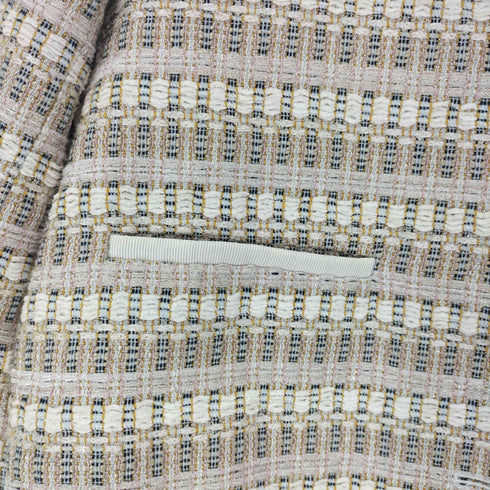 メゾンキツネ maison kitsune ツイード ノーカラージャケット レディース JPN:36
