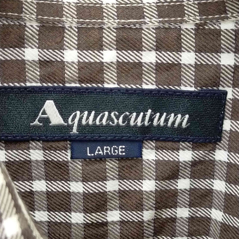 アクアスキュータム AQUASCUTUM ロングスリーブ チェックシャツ メンズ LARGE