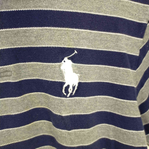 ポロラルフローレン POLO RALPH LAUREN COSTOM FIT ビッグポニー刺繍 ボーダーショートスリーブポロシャツ メンズ import:XL