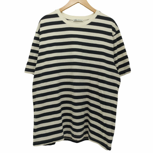 ザラ ZARA ボーダークルーネックカットソー メンズ import:XL