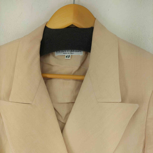 LE MANFREDI MADE IN ITALY シルクリネン ダブルブレスト スカートセット S/S テーラードジャケット レディース EUR:42