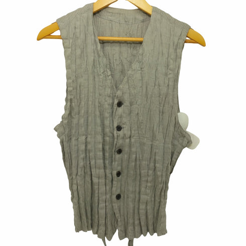 イッセイミヤケ ISSEY MIYAKE 2006SS Archive シワ加工 プリーツベスト メンズ JPN:1