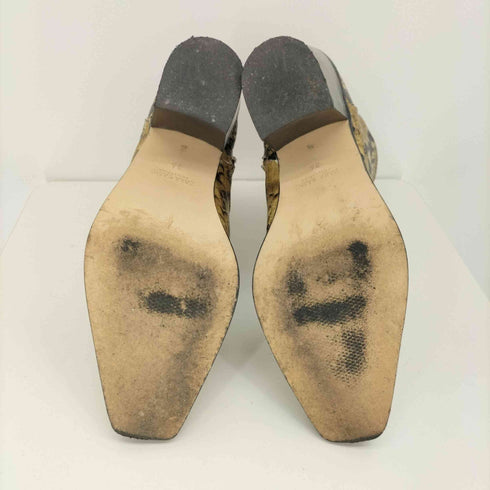 ザラ ZARA snake skin print leather heeled ankle boots スネークスキンプリントレザーヒールアンクルブーツ レディース EUR:36