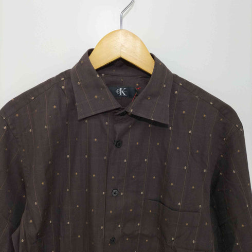 カルバンクライン CALVIN KLEIN 90-2000s 総柄 レギュラーカラーシャツ メンズ import:L