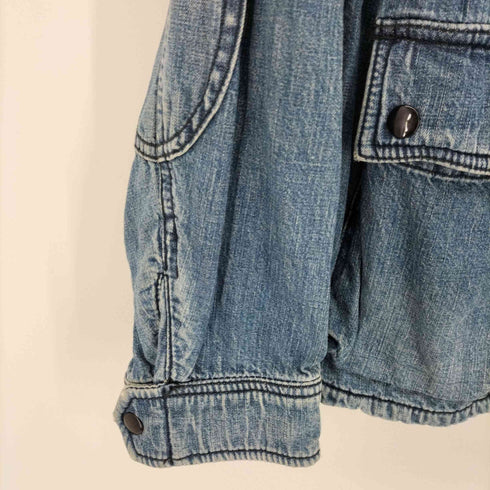 ポロジーンズカンパニーラルフローレン POLO JEANS COMPANY RALPH LAUREN レザー切替 エルボーパッチ デニム サファリ ジャケット メンズ