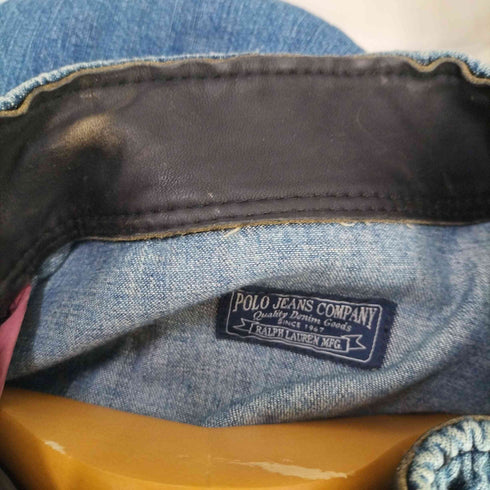 ポロジーンズカンパニーラルフローレン POLO JEANS COMPANY RALPH LAUREN レザー切替 エルボーパッチ デニム サファリ ジャケット メンズ