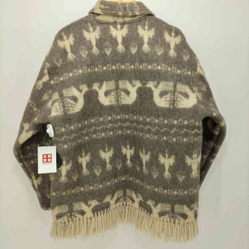 ECUADORIAN COLLECTIONS フォークロア柄 エクアドル製 ハンドメイド ジップアップウールジャケット メンズ import:M