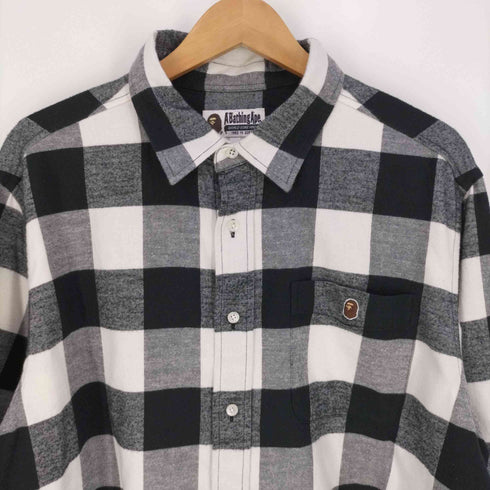 アベイシングエイプ A BATHING APE COLLEGE BLOCK CHECK RELAXED FIT SHIRT カレッジブロックチェックシャツ メンズ JPN:L