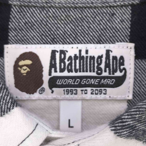 アベイシングエイプ A BATHING APE COLLEGE BLOCK CHECK RELAXED FIT SHIRT カレッジブロックチェックシャツ メンズ JPN:L