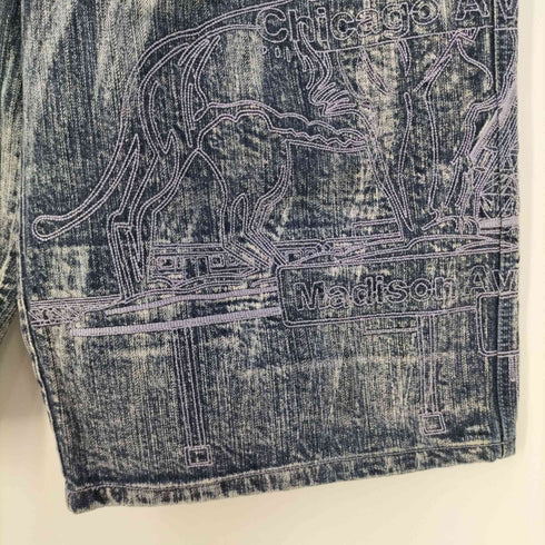 ペレペレ pelle pelle 刺繍 フェード加工 デニムショーツ ショートパンツ メンズ W36