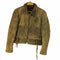 裏地キルティング バックレース レザーブルゾン THREE STAR ZIPPER メンズ JPN:M