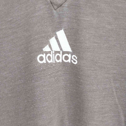 アディダス adidas 90~00S 万国旗タグ パフォーマンスロゴ刺繍VネックフットボールTシャツ メンズ import:M