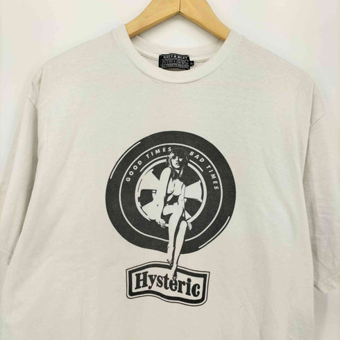 ヒステリックグラマー HYSTERIC GLAMOUR GOOD TIMES BAD TIMES クルーネック コットン Tシャツ メンズ import:XL