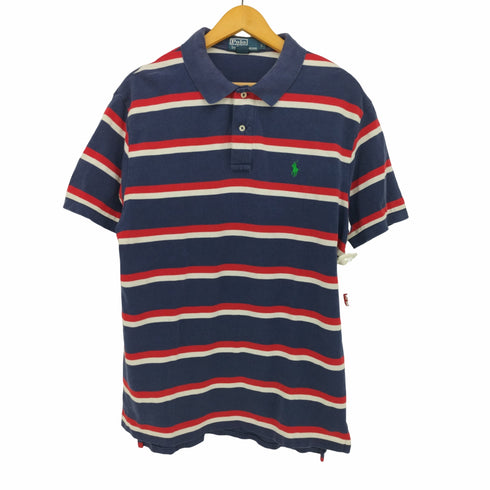 ポロバイラルフローレン Polo by RALPH LAUREN 90S ポニー刺繍 ボーダー S/S ポロシャツ メンズ import:L