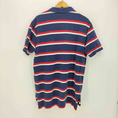 ポロバイラルフローレン Polo by RALPH LAUREN 90S ポニー刺繍 ボーダー S/S ポロシャツ メンズ import:L