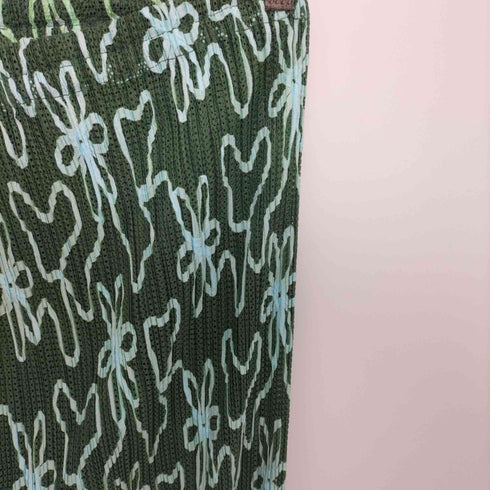 プリーツプリーズイッセイミヤケ PLEATS PLEASE ISSEY MIYAKE 2000SS 花柄 フラワープリント メッシュ リボンテープ プリーツスカート レディース JPN:2