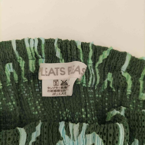 プリーツプリーズイッセイミヤケ PLEATS PLEASE ISSEY MIYAKE 2000SS 花柄 フラワープリント メッシュ リボンテープ プリーツスカート レディース JPN:2