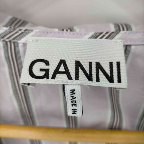 ガニー Ganni 21AW ストライプ セーラーカラー L/S ブラウス レディース 32