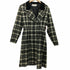イヴサンローラン Yves Saint Laurent 80-90s ベロア切替 チェック柄 ダブルチェスターコート レディース 9A3