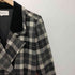 イヴサンローラン Yves Saint Laurent 80-90s ベロア切替 チェック柄 ダブルチェスターコート レディース 9A3
