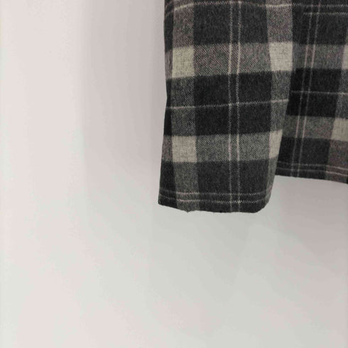 イヴサンローラン Yves Saint Laurent 80-90s ベロア切替 チェック柄 ダブルチェスターコート レディース 9A3