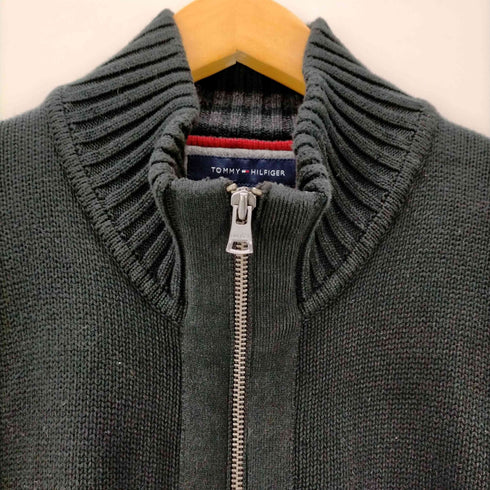 トミーヒルフィガー TOMMY HILFIGER PREMIUM COTTON ロゴ刺繍 ドライバーズニット メンズ import:L