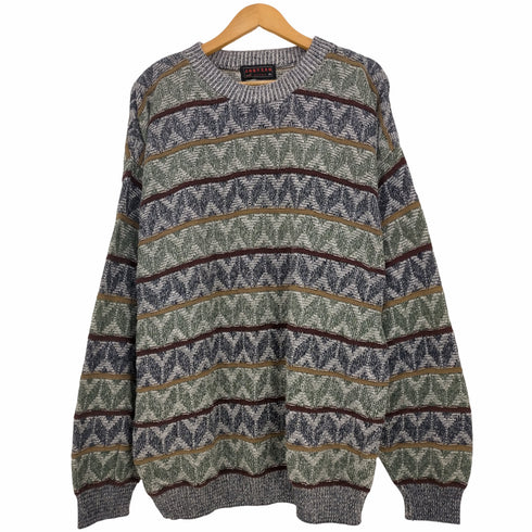 ジャンセン jantzen 90s マルチカラーボーダー コットンニット メンズ JPN:XL