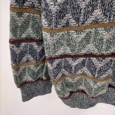 ジャンセン jantzen 90s マルチカラーボーダー コットンニット メンズ JPN:XL