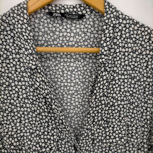 ザラ ZARA フラワー L/S シャツワンピース レディース import:S