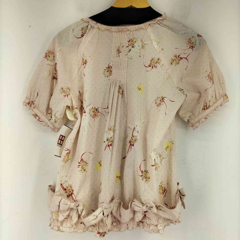 ピンクハウス PINK HOUSE 総柄 S/S ブラウス あひる ウサギ レディース