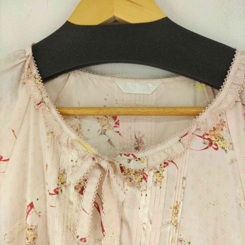 ピンクハウス PINK HOUSE 総柄 S/S ブラウス あひる ウサギ レディース