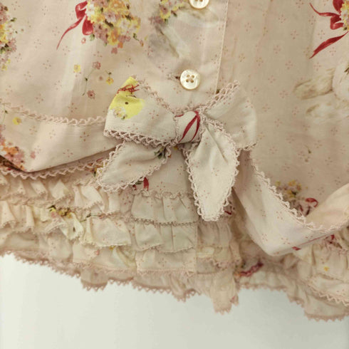 ピンクハウス PINK HOUSE 総柄 S/S ブラウス あひる ウサギ レディース