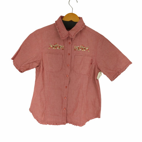 ピンクハウス PINK HOUSE 花刺繍デザイン S/S ブラウス レディース JPN:M