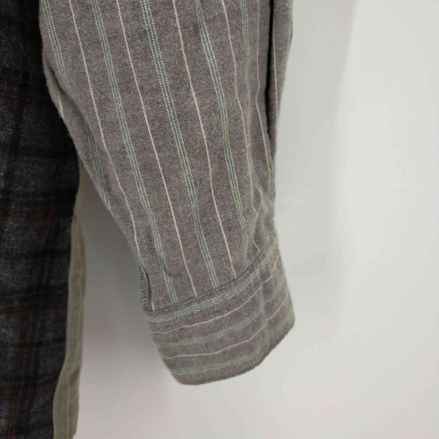 コムデギャルソンオム COMME des GARCONS HOMME AD1999 99AW ウール混 切替チェックストライプシャツ メンズ