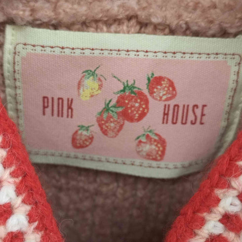 ピンクハウス PINK HOUSE いちご花 ニットパーカー クロシェット レディース