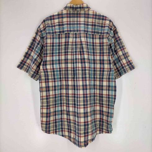 エディーバウアー Eddie Bauer 90s 白タグ ボタンダウンチェック半袖シャツ メンズ JPN:M