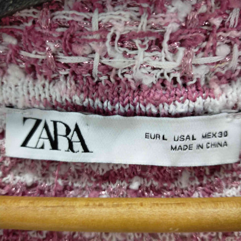 ザラ ZARA STRUCTURED KNIT CARDIGAN 半袖ニット レディース L