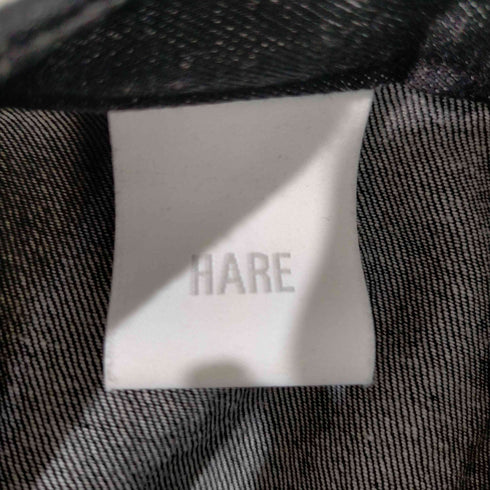 ハレ HARE ギャザー スタンドカラーブラウス レディース F