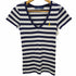 ラルフローレン RALPH LAUREN ポニー刺繍 Vネック ボーダー ショートスリーTシャツ レディース import:S