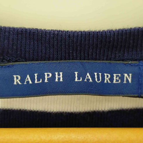 ラルフローレン RALPH LAUREN ポニー刺繍 Vネック ボーダー ショートスリーTシャツ レディース import:S