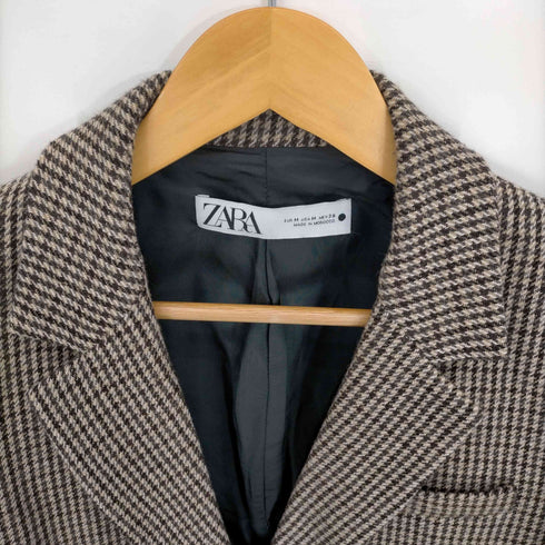 ザラ ZARA 千鳥格子 2Bテーラードジャケット レディース import:M