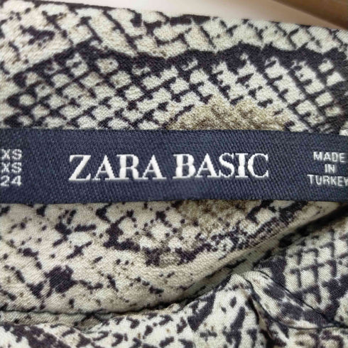 ザラ ZARA スネークプリント切替スカート レディース XS