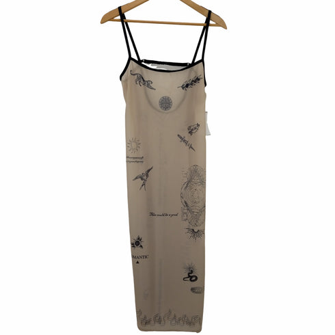 メゾンスペシャル MAISON SPECIAL Tatoo Print Sheer Camisole Onepiece レディース F