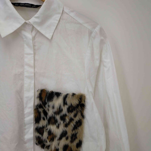 ザラ ZARA レオパードポケット切替シャツ レディース S