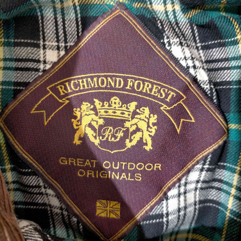 RICHMOND FOREST イングランド製 裏地タータンチェック オイルドジャケット メンズ