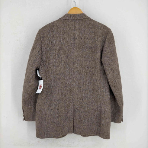 ハリスツイード Harris Tweed USA製 ヘリンボーン ツイード クルミボタン 2Bシングルテーラードジャケット メンズ